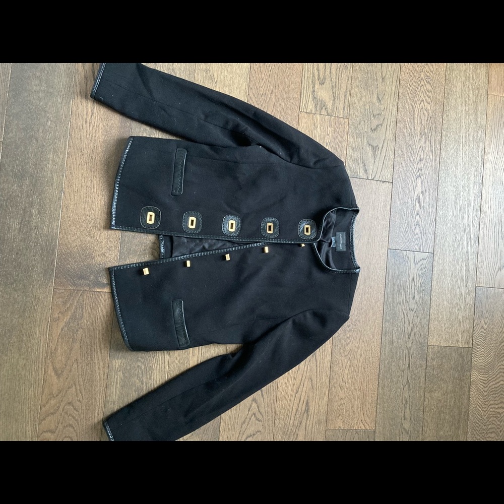 Club Monaco black jacket with gold details